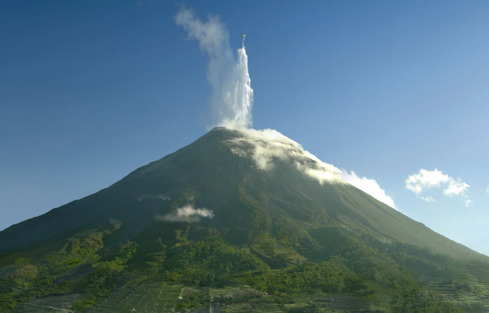 Mathieu Raynault's work green volcano Raynault vfx